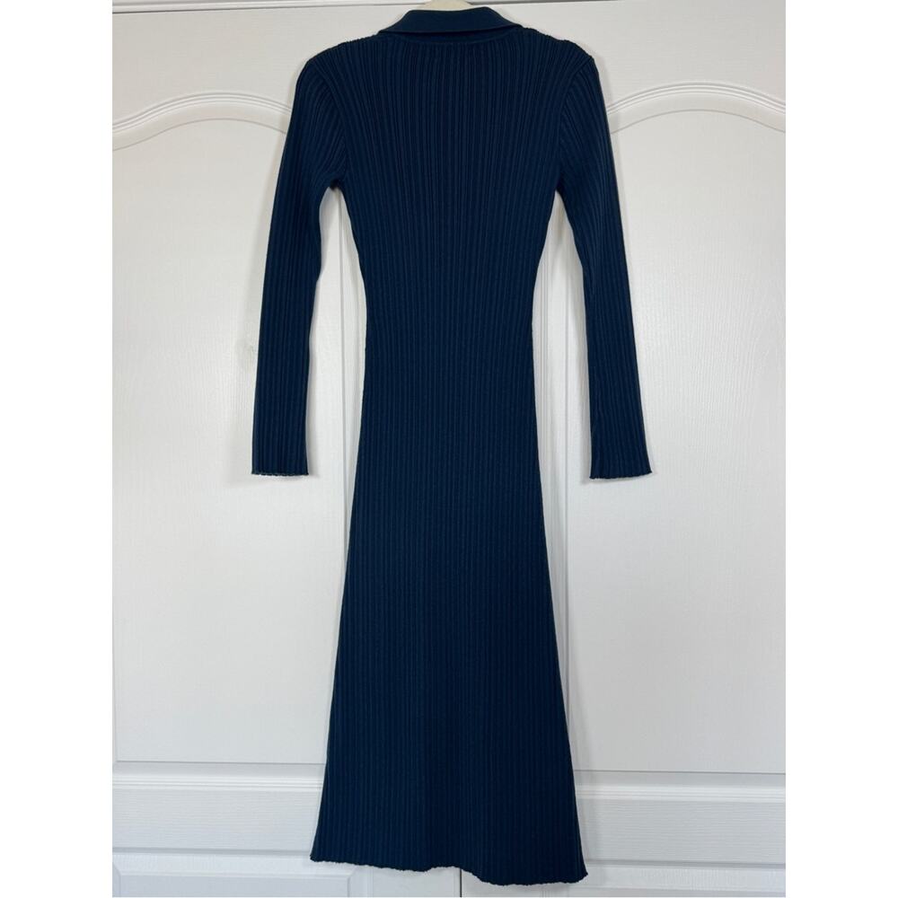 Lost + Wander Giustina Ribbed Collared Sweater Maxi Dress Teal XS/S - Picture 4 of 14